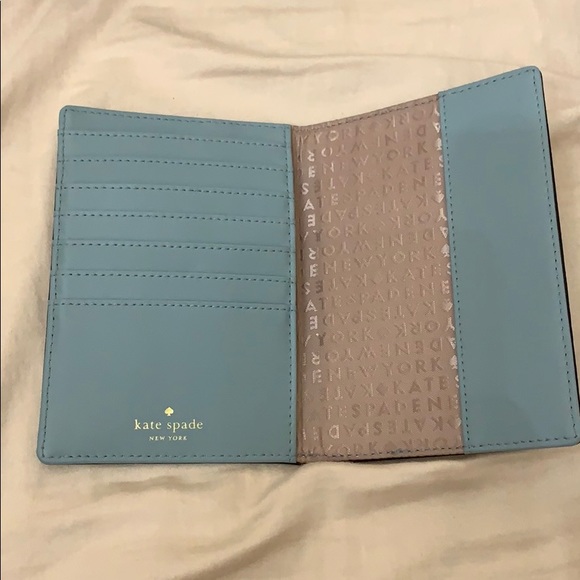Kate Spade Leather Baby Blue Passport Card Holder - Picture 2 of 3